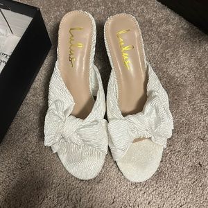 Lulu's White Textured Heels